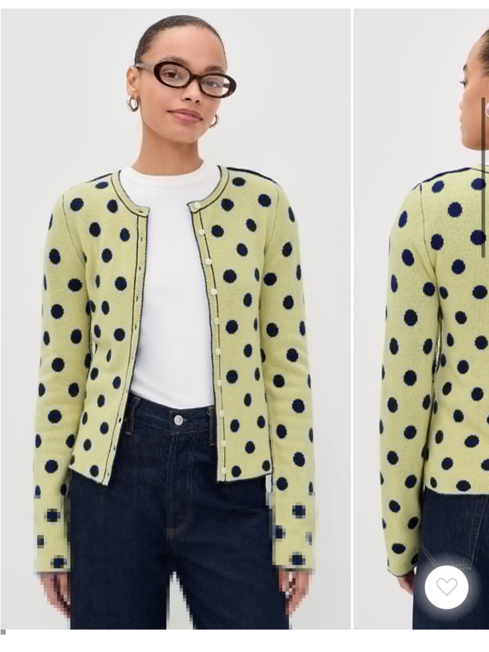 Title: Damson Madder Tabitha Reversible Merino Wool Polka Dot Cardigan Size 2